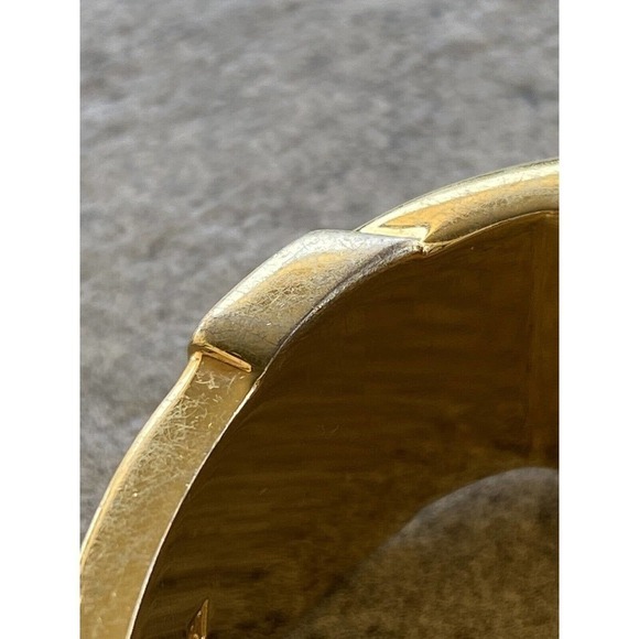 J. Crew Bracelet Cuff Clamp Animal Leopard Print Fur Gold Tone - Picture 6 of 12